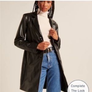 Abercrombie and Fitch vegan leather long jacket